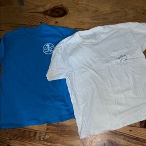 Salt Life and Guy Harvey T-Shirt Blue and White Graphic T-Shirts Size Medium